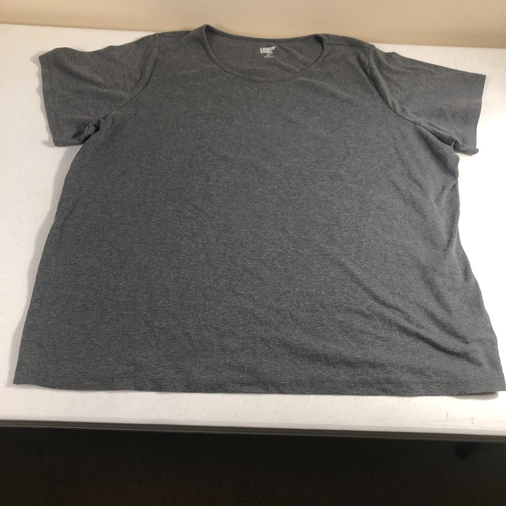 Lands End Short Sleeve T-Shirt Womens Gray Size‎ 3X Shirt Top Casual Minimalist